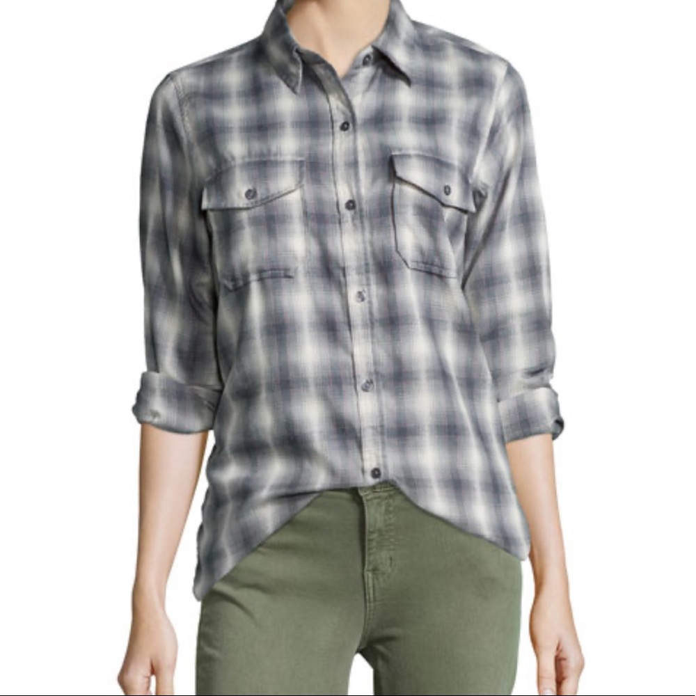 Current/Elliott “The Perfect Shirt” plaid flannel